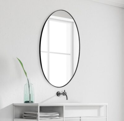 מראה אובלית - שחור