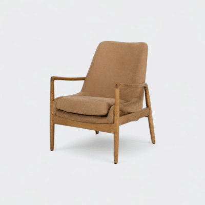 כורסא דגם מילה – דמוי עור קאמל