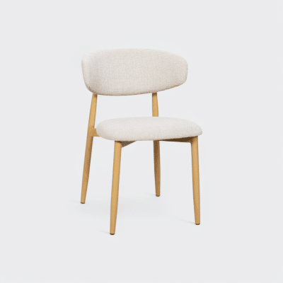 כיסא אוכל נור – בד ורגלי מתכת בגוון אלון