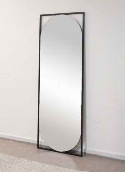 מראת גוף אובלית במלבן - שחור