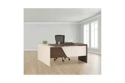 שולחן משרדי עם שלוחה 180 ס``מ דגם לוקה צבע עץ כהה