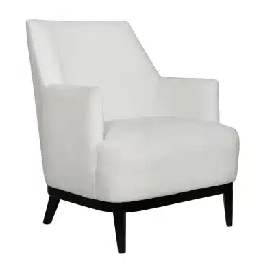 כורסת מעצבים מיוחדת מרופדת בד רחיץ דגם סטפן-לבן