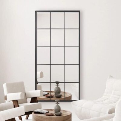 מראה ריבועים מלבנית שחור