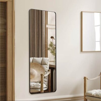 מראה מלבן דקה שחור