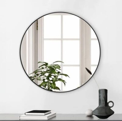 מראה עגולה דקה שחור