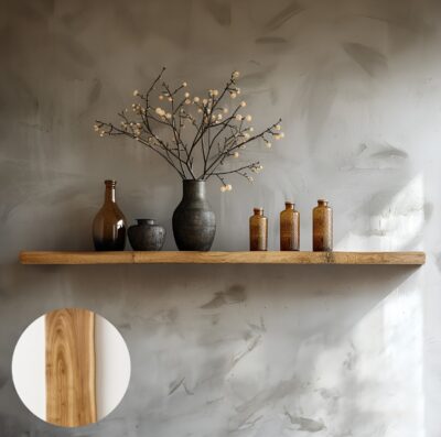מדף צף עץ מלא
